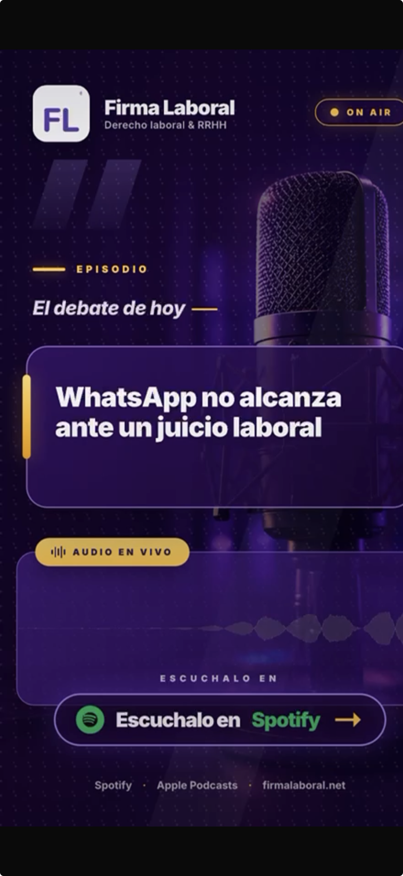 Promo reel del podcast FirmaLaboral sobre derecho laboral
